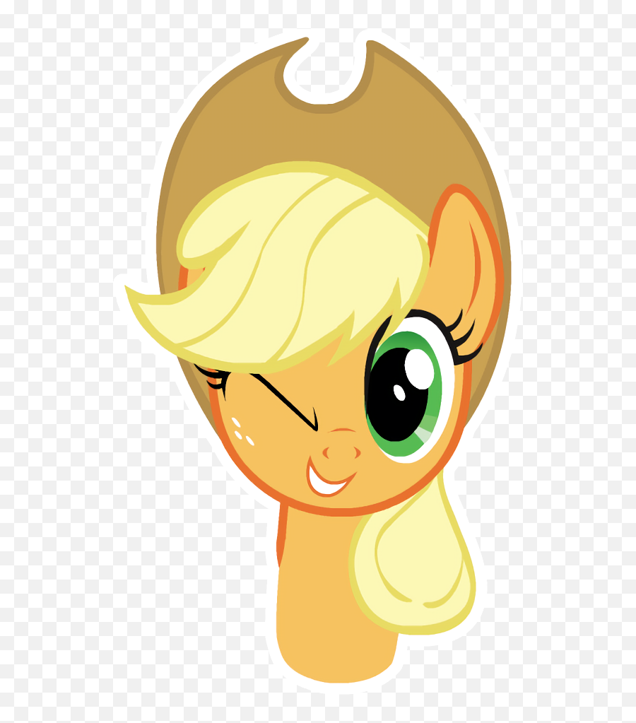Applejack Official One Eye Closed Safe Simple Background Emoji,Closed Eyes Clipart