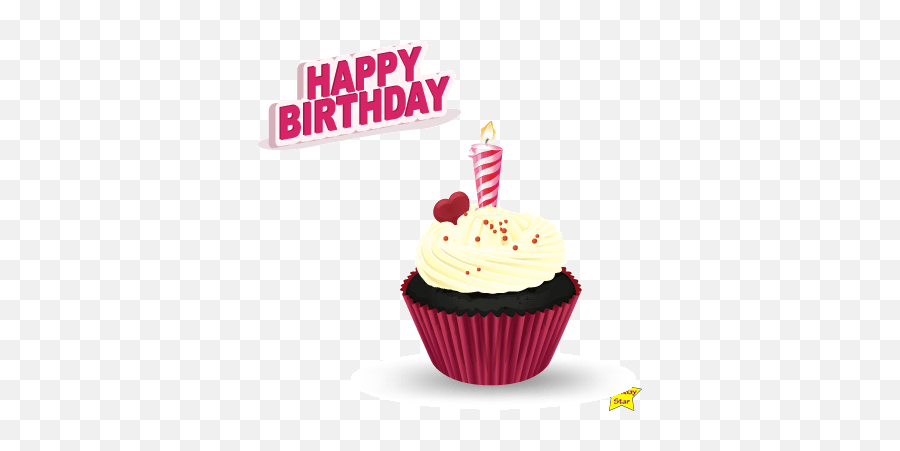 Happy Birthday Cupcake Clipart No Background Birthday Star Emoji,Clipart No Background