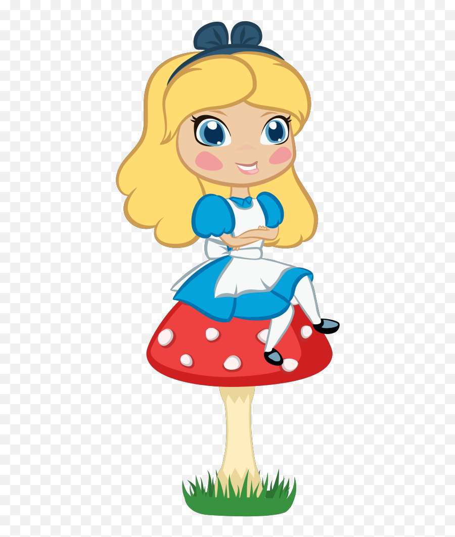 Alice In Wonderland Png Svg Clip Art - Alice Sitting On A Mushroom Emoji,Alice In Wonderland Clipart