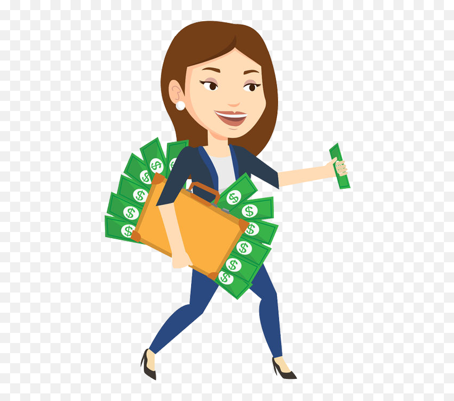 Commercial Fb Lp - Business Woman Money Cartoon Emoji,Taxes Clipart