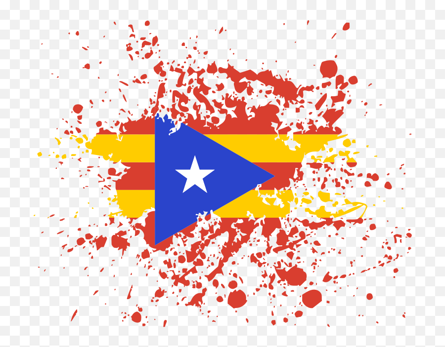 Blue Estelada Splatter Flag - Openclipart Diseño De Bandera Cubana Emoji,Cuban Flag Png