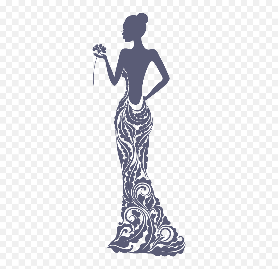 Dress Silhouette Drawing Evening Gown Emoji,Black Woman Silhouette Png