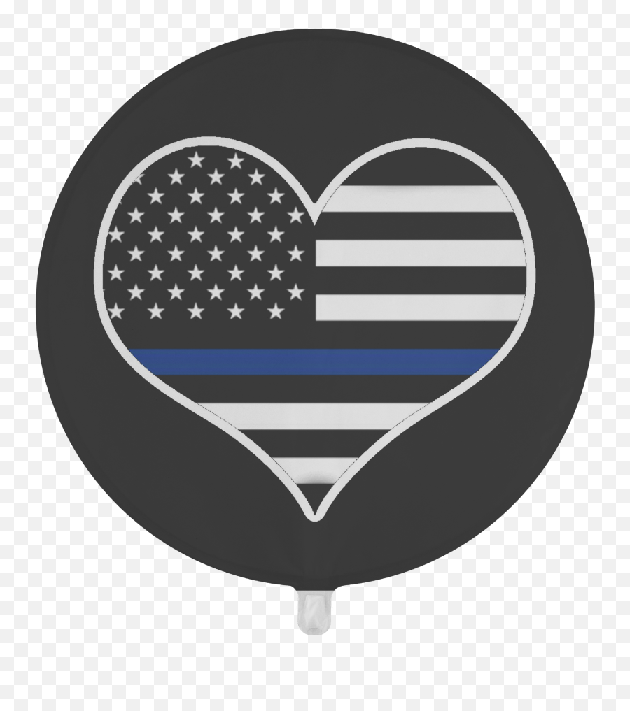Thin Blue Line Heart American Flag Balloon Emoji,Thin Blue Line Flag Png
