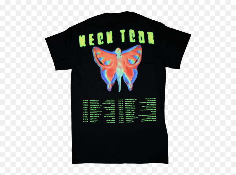 Playboi Carti Neon Tour Butterfly T - Shirt U2013 Merchwav Playboi Carti Neon Tour Shirt Emoji,Playboi Carti Png