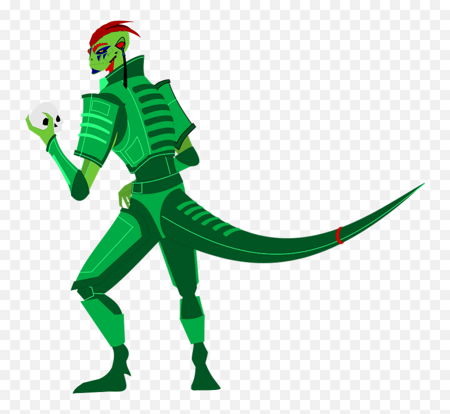 Green Robot Alien With A Tail Clipart Free Download - Fictional Character Emoji,Tail Clipart