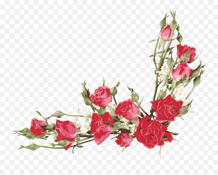 Vector Library Flower Bouquet Clip Art - Border Red Flowers Png Emoji,Red Flower Png