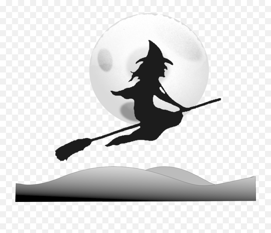 Silhouettemonochrome Photographyfictional Character Png Emoji,Halloween Witch Clipart Black And White