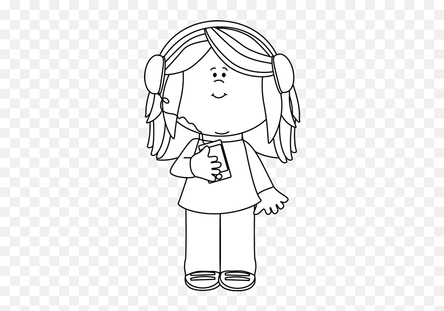 Black And White Girl Listening To Device Clip Art - Black My Cute Graphics Music Black And White Emoji,Listening Clipart