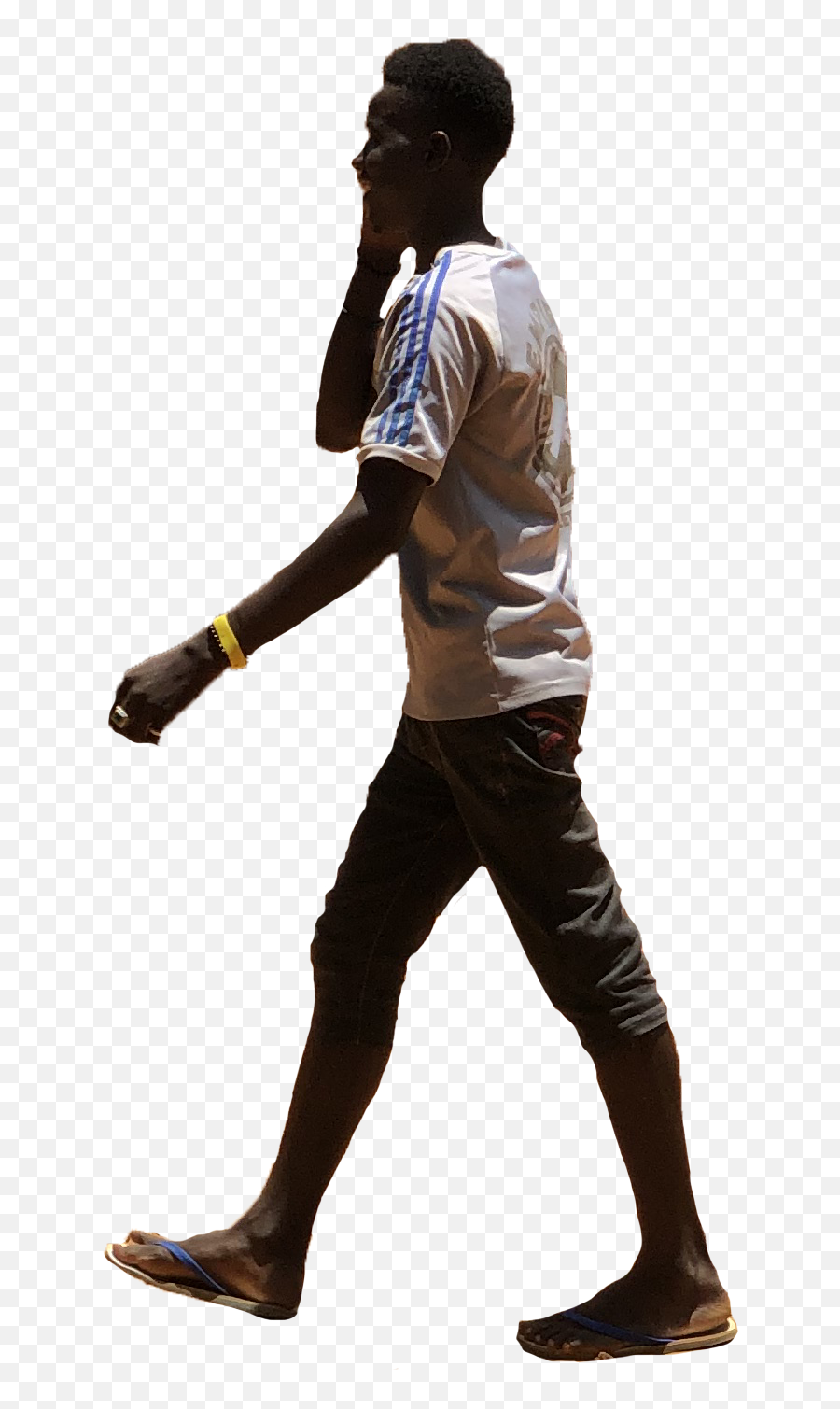Young African Man Calling While Walking U2013 Afrikut Emoji,Man Walking Png