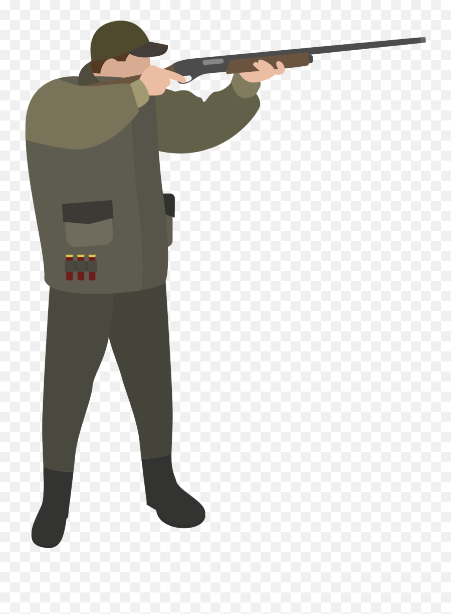 Hunter Vector Gun Cartoon - Hunter Clipart Png Emoji,Hunting Clipart
