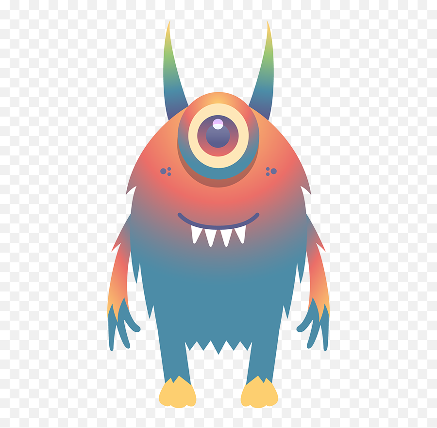 Cute Monster Png - Vector Monsters Flat Design Fictional Character Emoji,Monster Png
