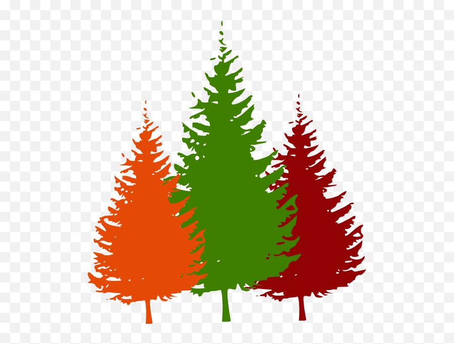 Clipart Pine Trees Black And White - Pine Tree Color Silhouette Emoji,Pine Tree Logo
