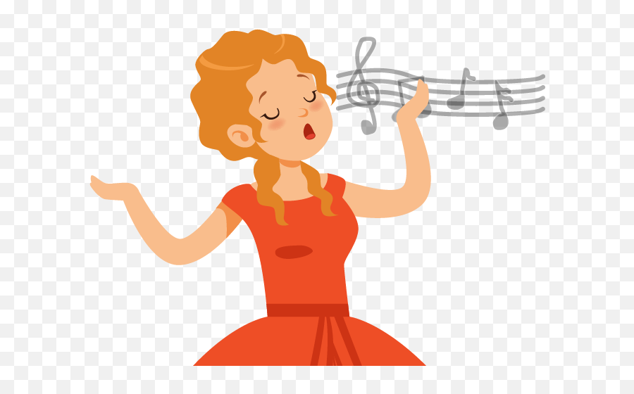 Singer Character Clipart - Full Size Clipart 5421593 Female Singing Cartoon Character Emoji,Character Clipart