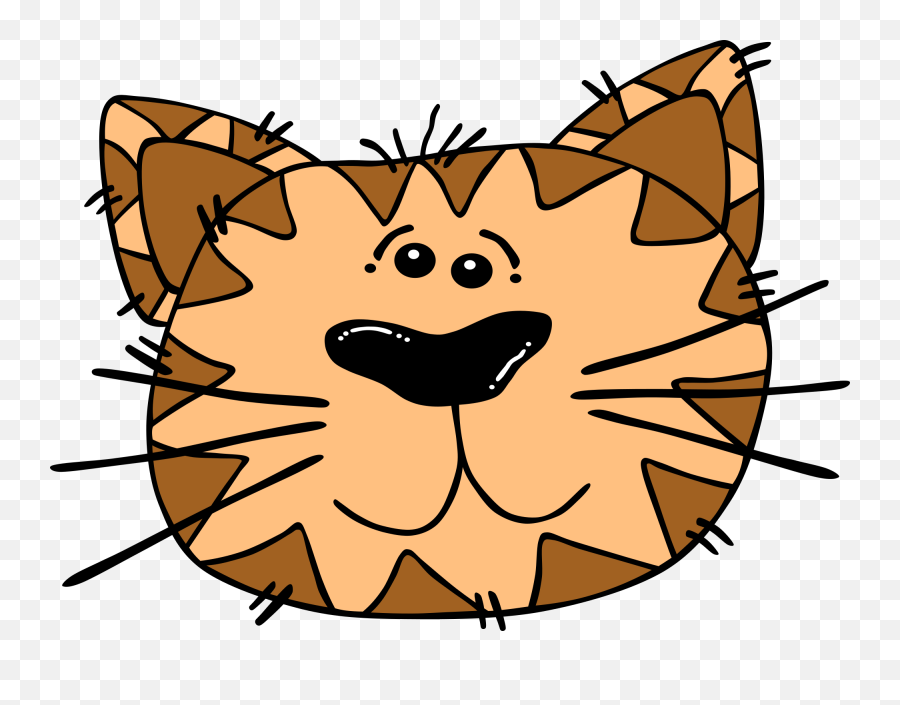 Cat Face Cartoon Striped Tiger Png - Cat Kids Emoji,Cat Face Png