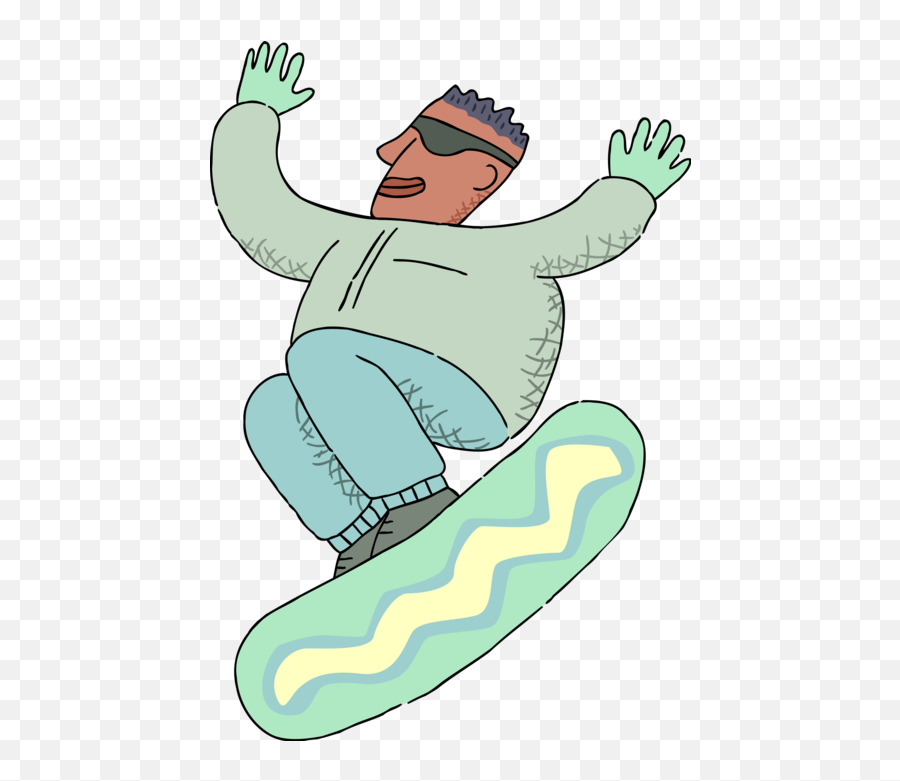 Snowboarder Shows Off On Snowboard - Vector Image Playing In The Snow Emoji,Snowboarders Clipart