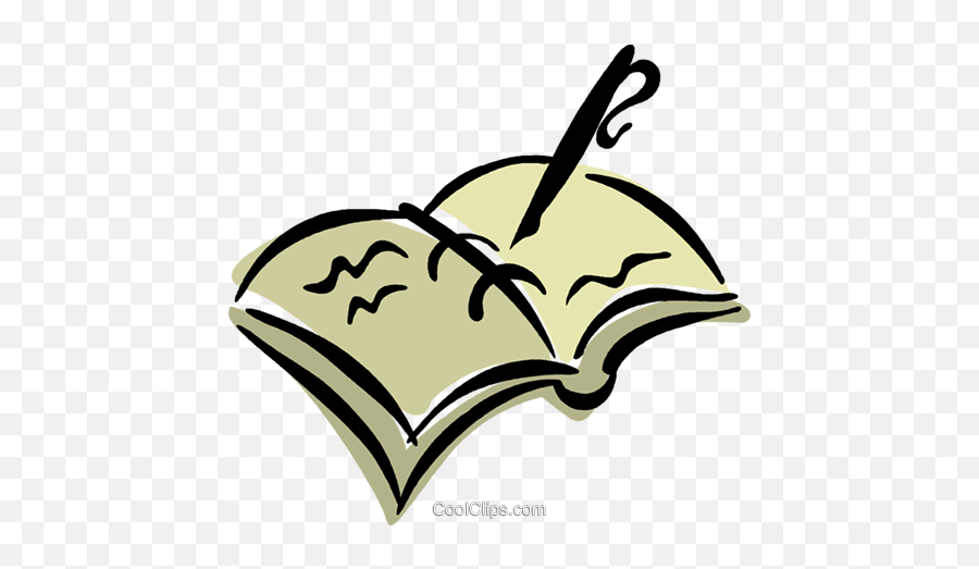 Fountain Pen With Record Book Royalty - Record Book Clipart Emoji,Records Clipart