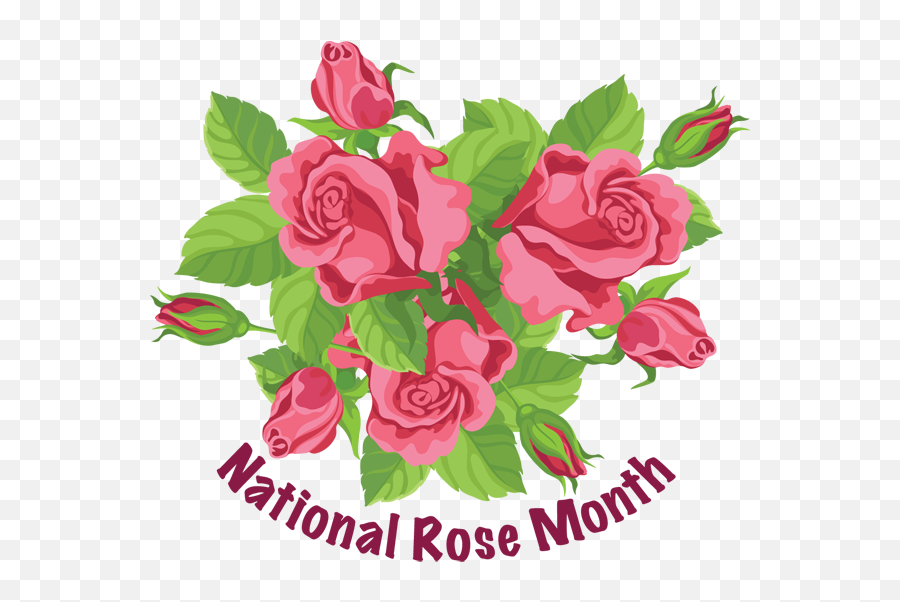 June Flowers Clipart - National Rose Month Clip Art Emoji,June Clipart