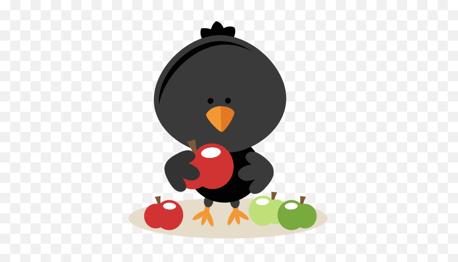 Crow Clipart Cute - Cute Baby Crow Clipart 432x435 Png Emoji,Turkey Silhouette Clipart