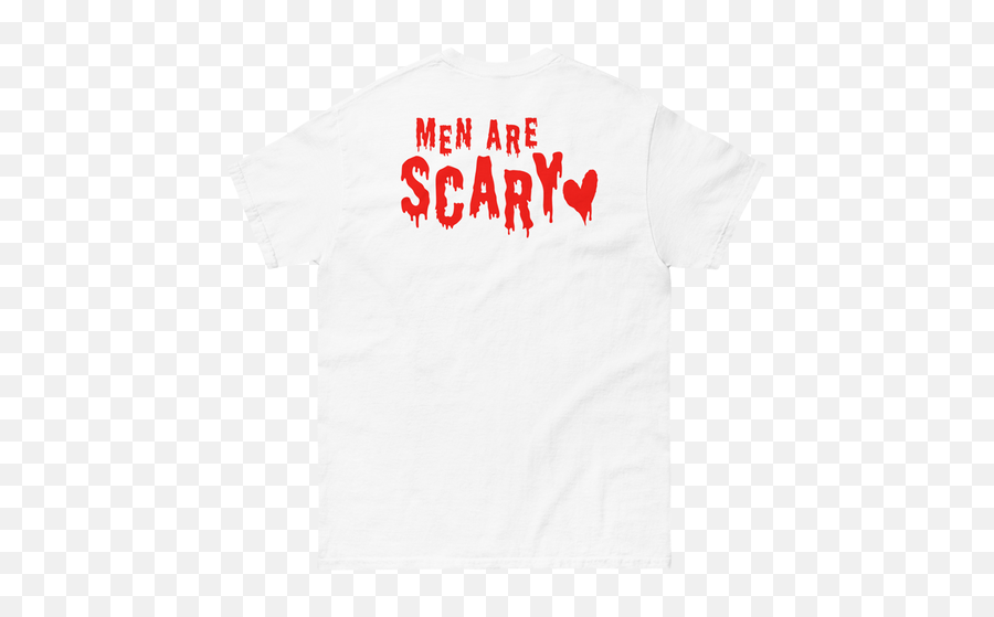Men Are Scary White T - Shirt Emoji,Scary Transparent