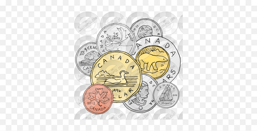 Canadian Coins Picture For Classroom - Learn Canadian Money Cliparts Emoji,Coins Clipart