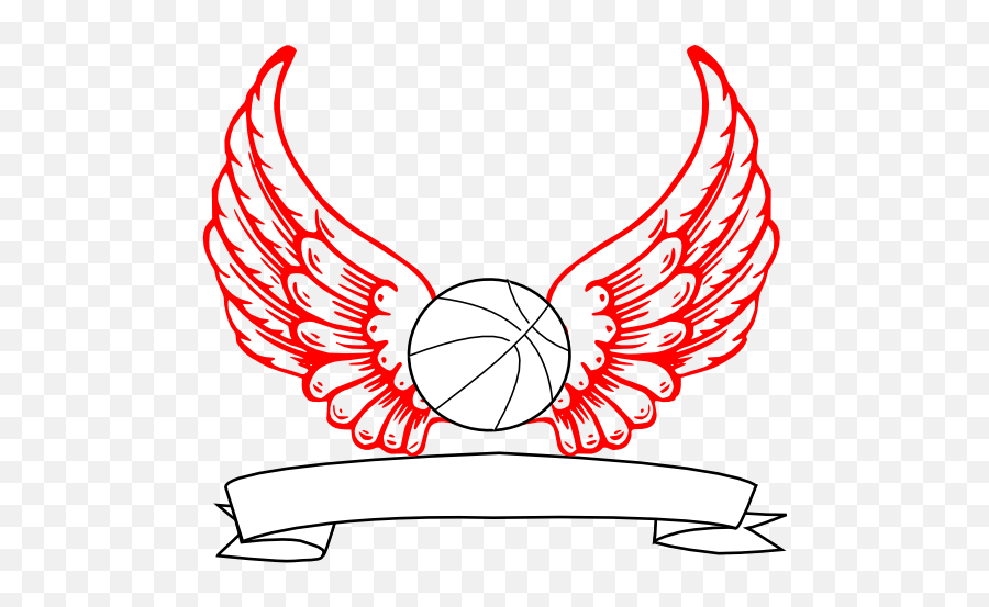 Basketball Angel Wings Clip Art At Clkercom - Vector Clip Angel Wings Outline Emoji,Angel Wings Clipart