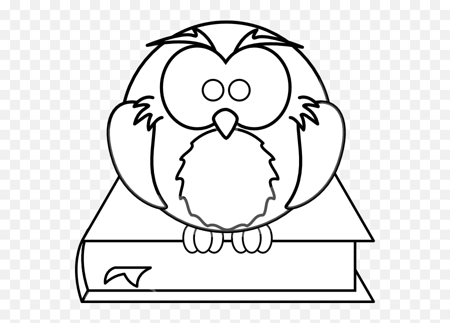 Black And White Owl Clip Art - Book Owl Black And White Clipart Emoji,Owl Clipart Black And White