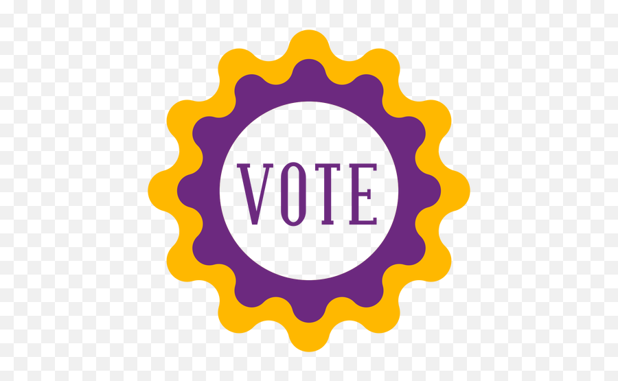 Vote Violet And Yellow Badge - Transparent Png U0026 Svg Vector File Nuestros Famous Pizza Wings Emoji,Vote Png