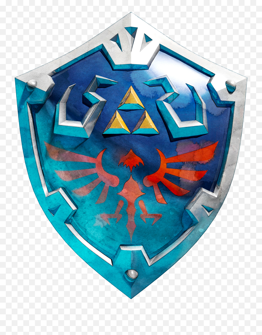 Hylian Shield Of Link Legend Of Zelda Metal Full Size Adult - Legend Of Zelda Phone Emoji,Zelda Logo