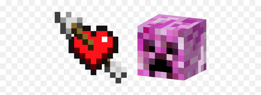 Minecraft Heart With Arrow And Pink Creeper Cursor U2013 Custom - Blok M Plaza Emoji,Pink Dolphin Logos
