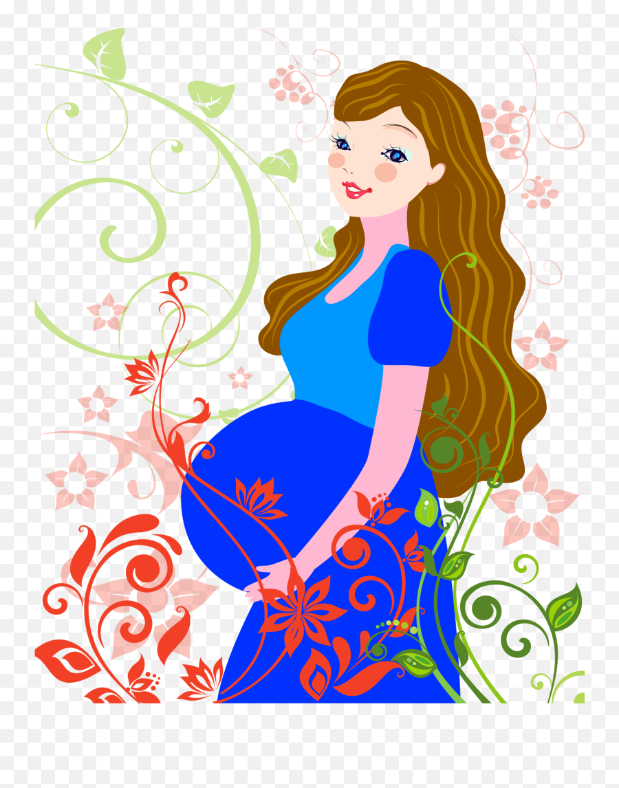 Pregnancy Mother Illustration - Mom Is Pregnant Cartoon Pregnant Woman Indian Cartoon Emoji,Pregnant Clipart
