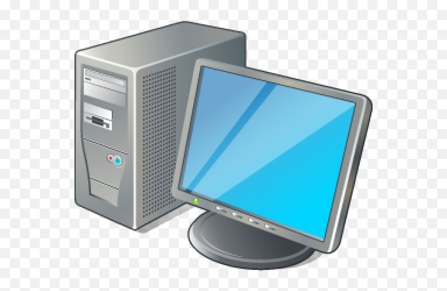 Download Hd Computer Png Free Download - Cartoon Computer Transparent Desktop Pc Icon Emoji,Computer Icon Transparent
