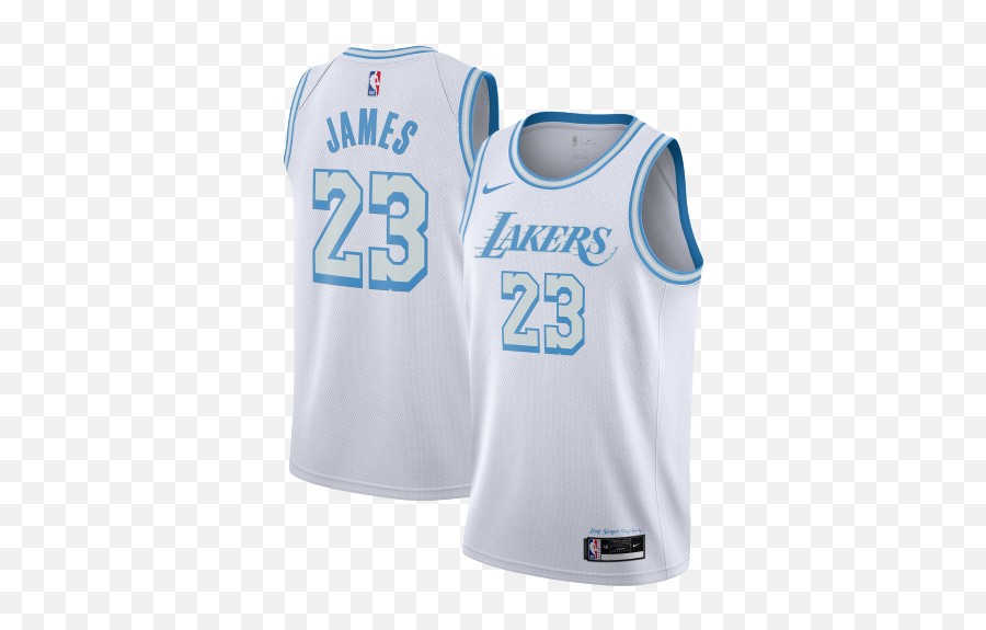 Los Angeles Lakers 23 Lebron James 2021 City Jersey White U2014 Jersey Hierarchy Emoji,Lebron James Lakers Png