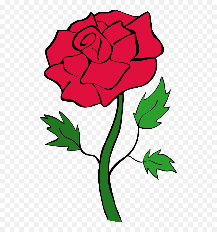 Roses Red Rose Outline Clipart Free - Red Rose Flower Clipart Outline Emoji,Rose Clipart