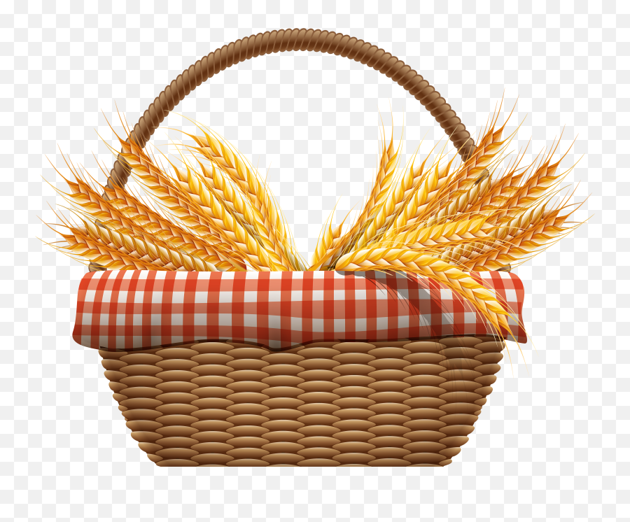 Autumn Basket With Wheat Png Clip Art - Allianz Arena Emoji,Wheat Clipart