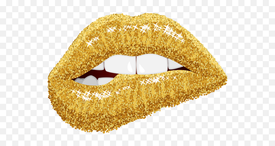 Lip Gold Glitter Metal For Valentines Day - 5000x3357 Emoji,Gold Glitter Transparent
