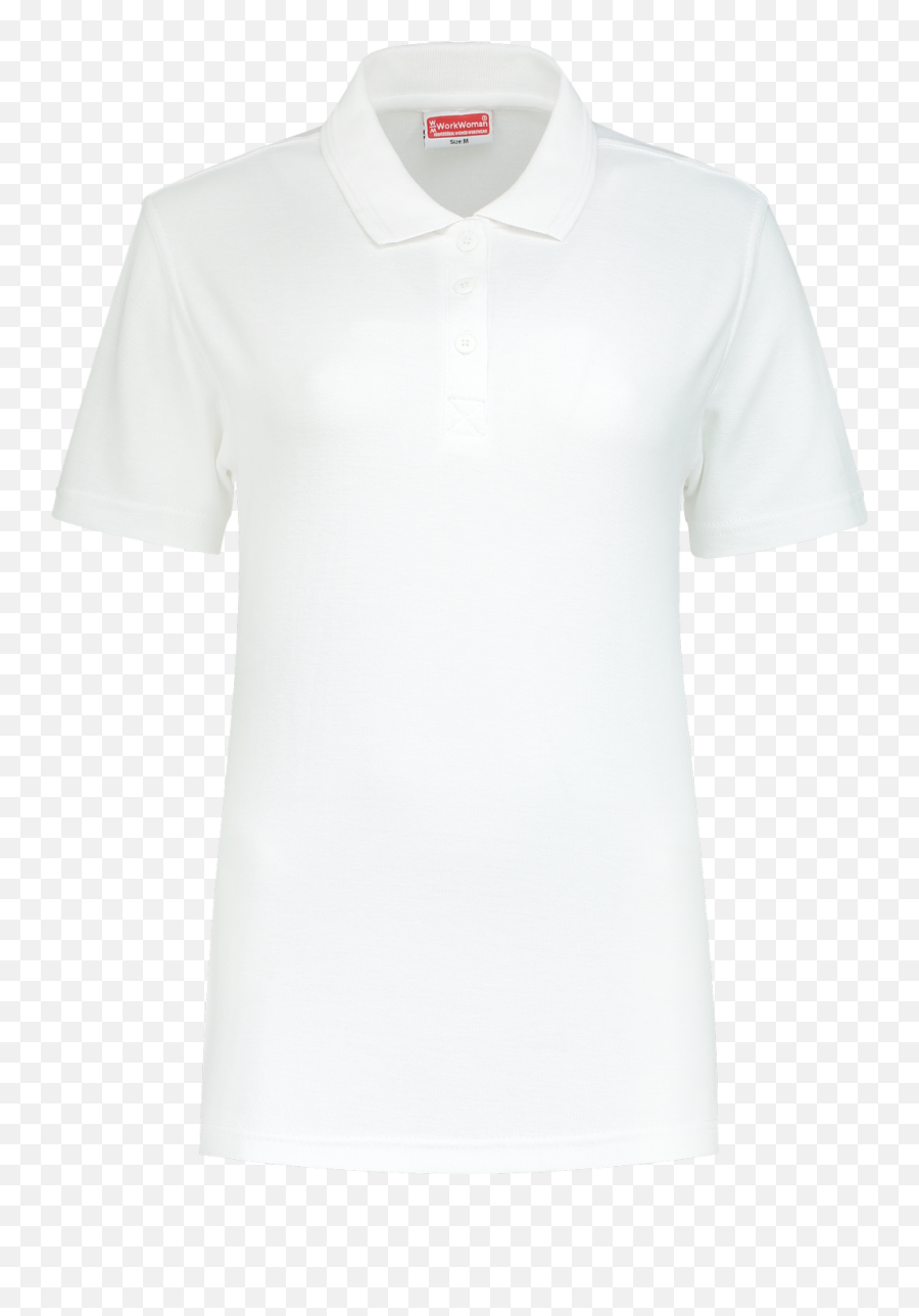 Workwoman 81011 Poloshirt Outfitters Ladies White Workman Emoji,Polo Shirt With M Logo