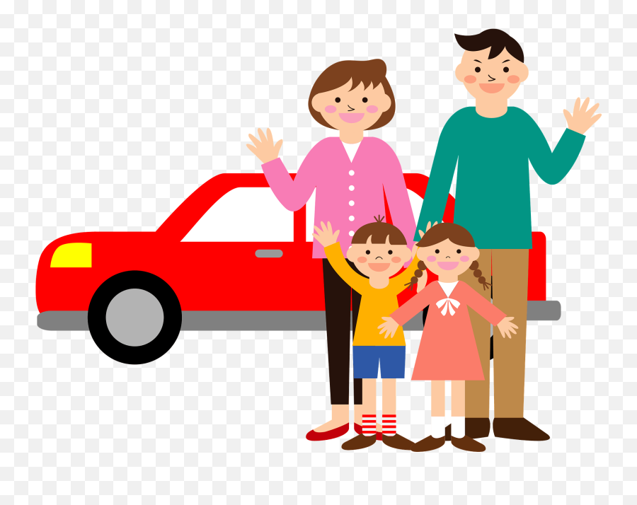 Family In Front Of Their Car Clipart Free Download Emoji,Family Of 4 Clipart