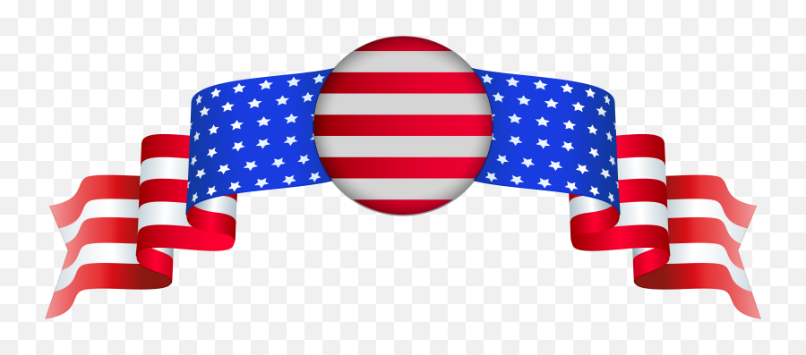 Usa Clipart Border State Usa Border - Transparent American Flag Banner Png Emoji,Usa Png