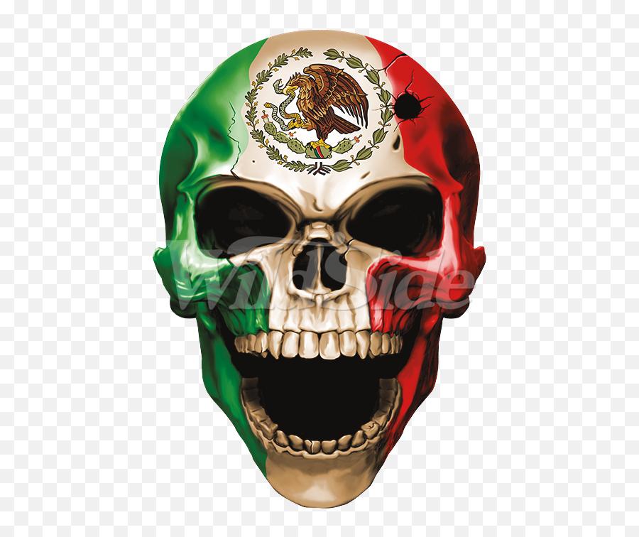 Download Skull Mexican Flag - Skull Cool Mexican Flag Emoji,Mexico Flag Png
