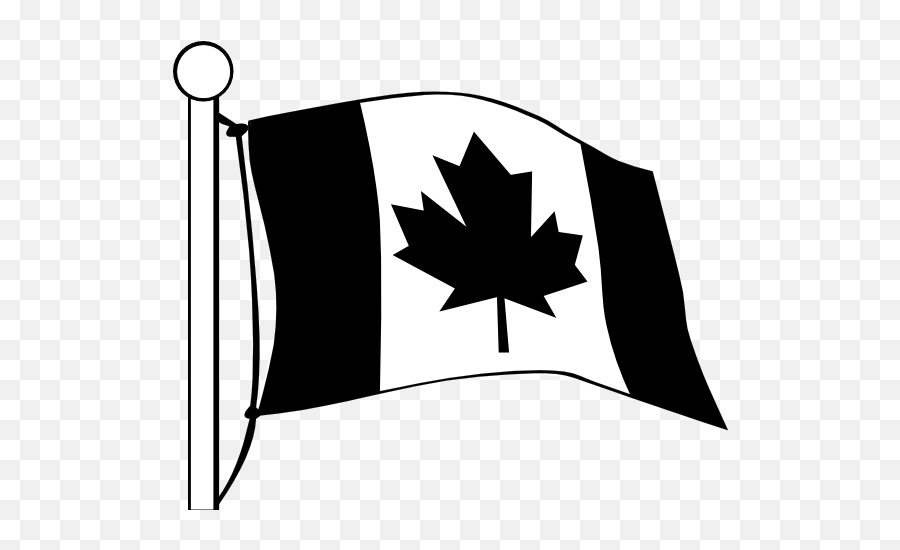 Canadian Flag Clipart Black And White - Black And White Canadian Flag Png Emoji,Flag Clipart Black And White