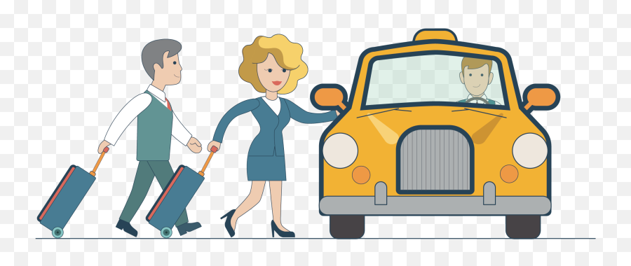 Taxi Cartoon Clipart - Take A Taxi Png Emoji,Taxi Clipart
