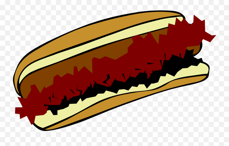 Hot Dog Chilly Junk Food Fast Lunch - Chili Dog Clip Art Chilli Dog Vector Emoji,Junk Food Clipart