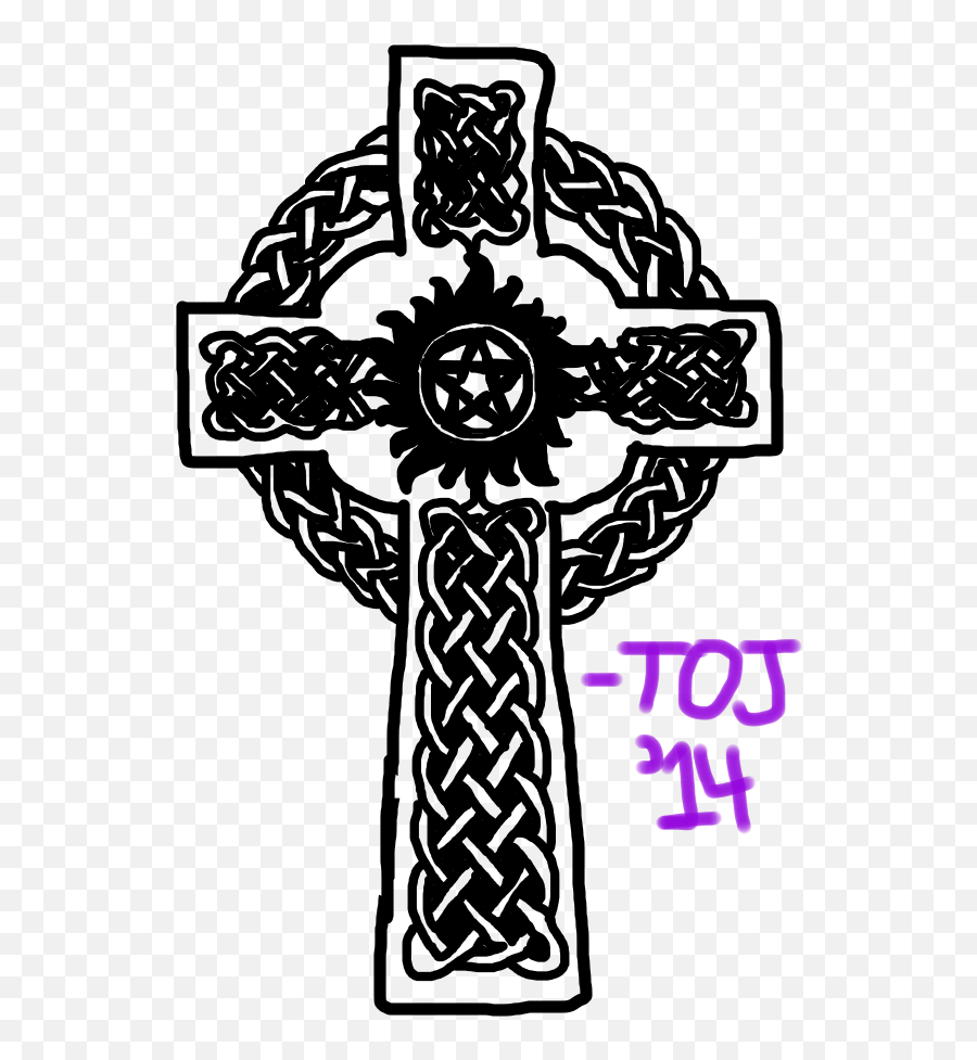 Anti - Possession Celtic Cross Tattoo By Trulyoutrageousjem Emoji,Celtic Cross Clipart