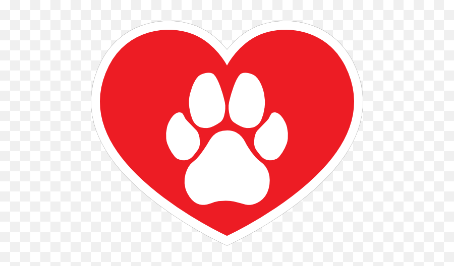 Collectibles Pet Lover Paw Print Magnet With Red Hearts Emoji,Paw Print Heart Clipart