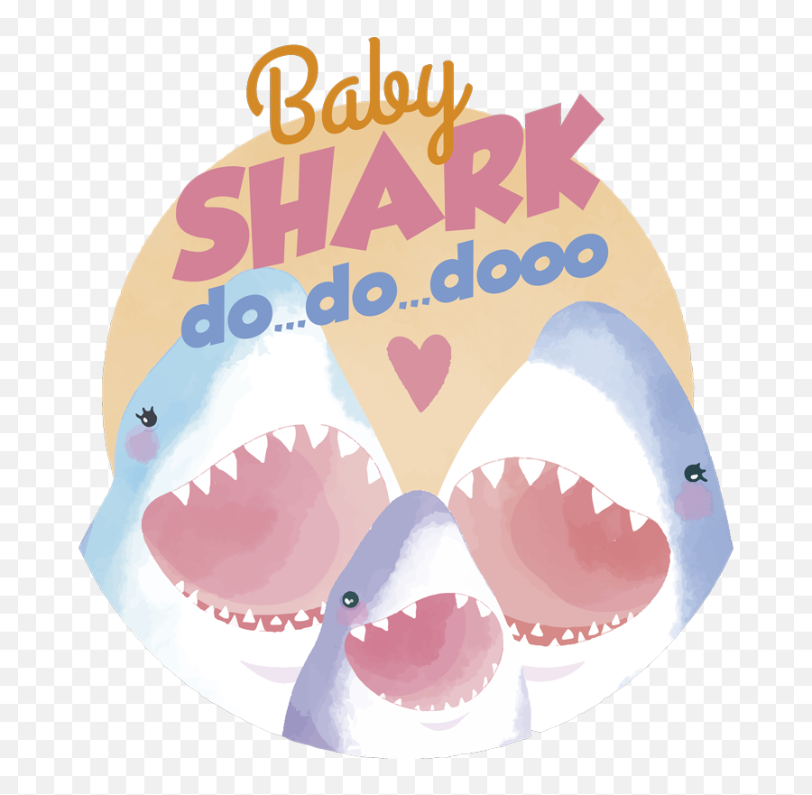 Baby Shark Song Lyric Sticker - Tenstickers Emoji,Baby Shark Clipart Black And White