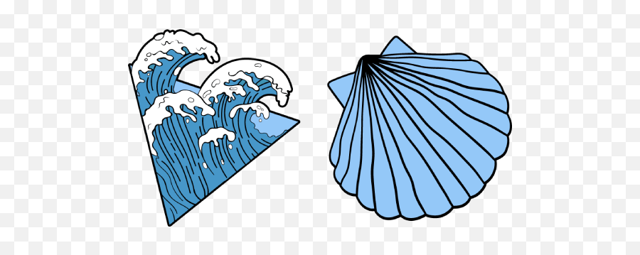 Vsco Girl Ocean Waves And Shell Cursor U2013 Custom Cursor - Vsco Costom Cursosr Emoji,Vsco Logo