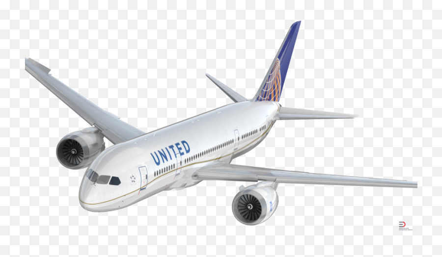 Boeing 787 3 United Airlines Rigged Royalty Free 3d - United Emoji,United Airlines Logo Transparent