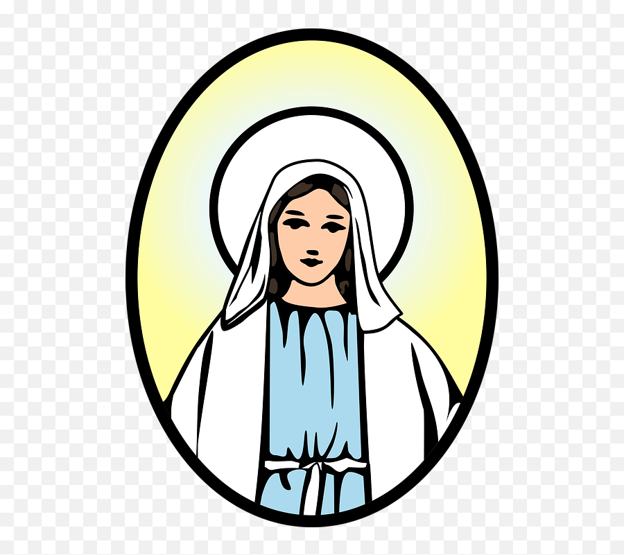 Cartoon Mary Mother Of God Clipart - Full Size Clipart Mary Clip Art Emoji,God Clipart