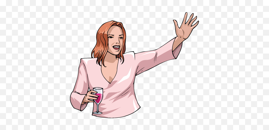 Free Women Having A Drink At A New Years Eve Party Clip Art - For Women Emoji,New Year's Eve Clipart