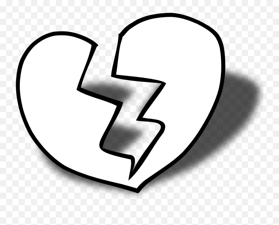 Broken Heart Clipart Black And White - Free Clipart White Broken Heart Png Emoji,Free Black And White Clipart Images